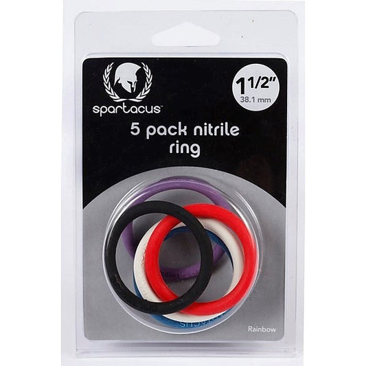 Rainbow Nitrile Cock Ring 5 Pack