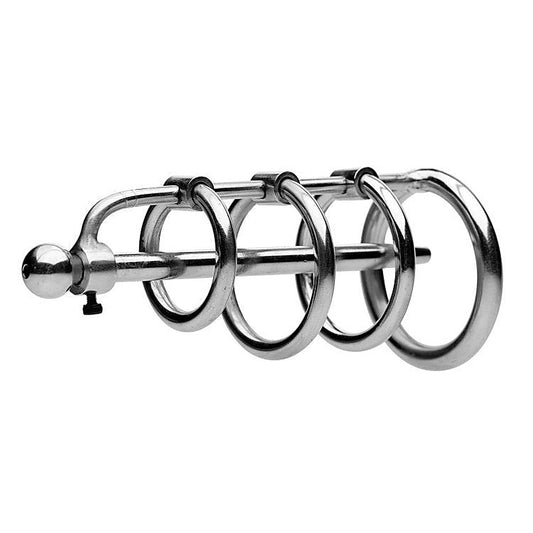 Gates Of Hell Stainless Steel Adjustable Cum Through Sound Cage - Cock Rings