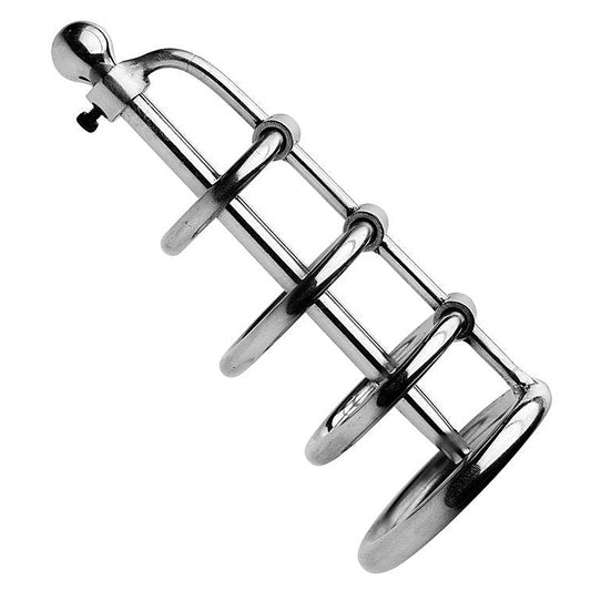 Gates Of Hell Stainless Steel Adjustable Cum Through Sound Cage - Cock Rings