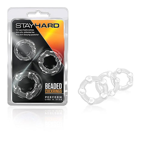 Blush Novelties Stay Hard - Customizable Beaded Cock Ring Set - Cock Rings