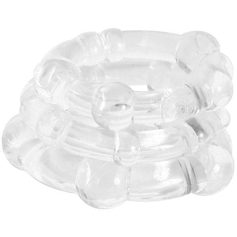 Blush Novelties Stay Hard - Customizable Beaded Cock Ring Set - Cock Rings