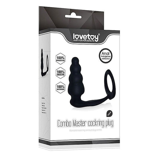Combo Master Cockring Plug Black