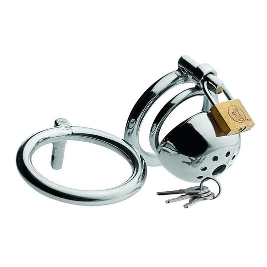 Dual-Ring Confinement Cage for Naughty Subs by XR Brands - Male Chastity