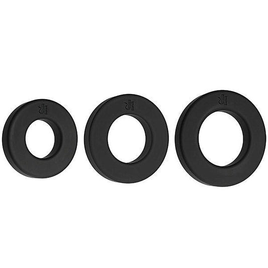 Kink Endure Silicone C-Ring Set Black - Stretchy Cock Rings