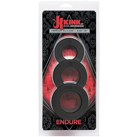 Kink Endure Silicone C-Ring Set by Doc Johnson - Stretchy Cock Rings