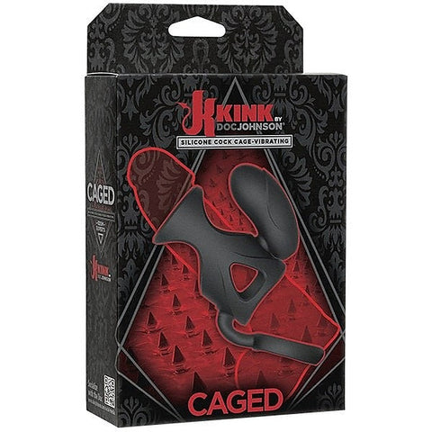 Vibrating Silicone Cock Cage With Ball Strap by Doc Johnson - Cock Rings