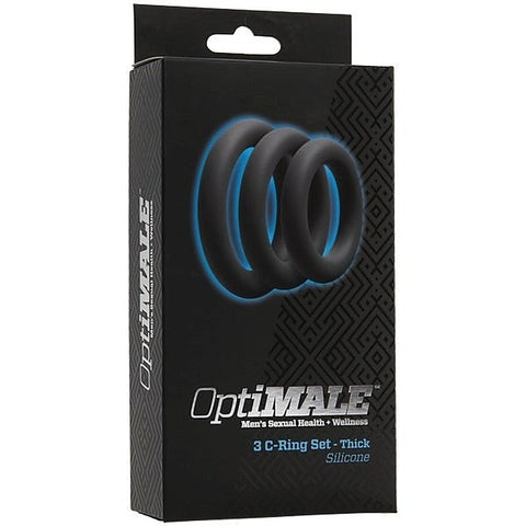 OptiMALE 3 C Ring Set Thick by Doc Johnson - Cock Ring Sets