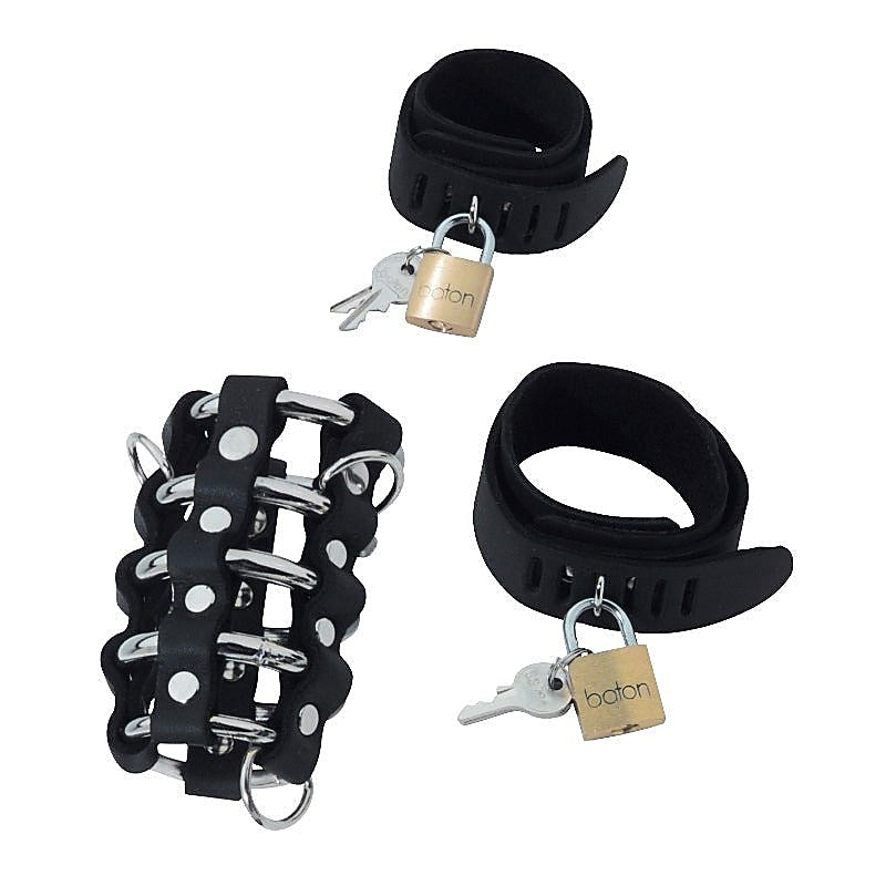 Triple Cock Chastity Combo Set by Spartacus Enterprises - Male Chastity