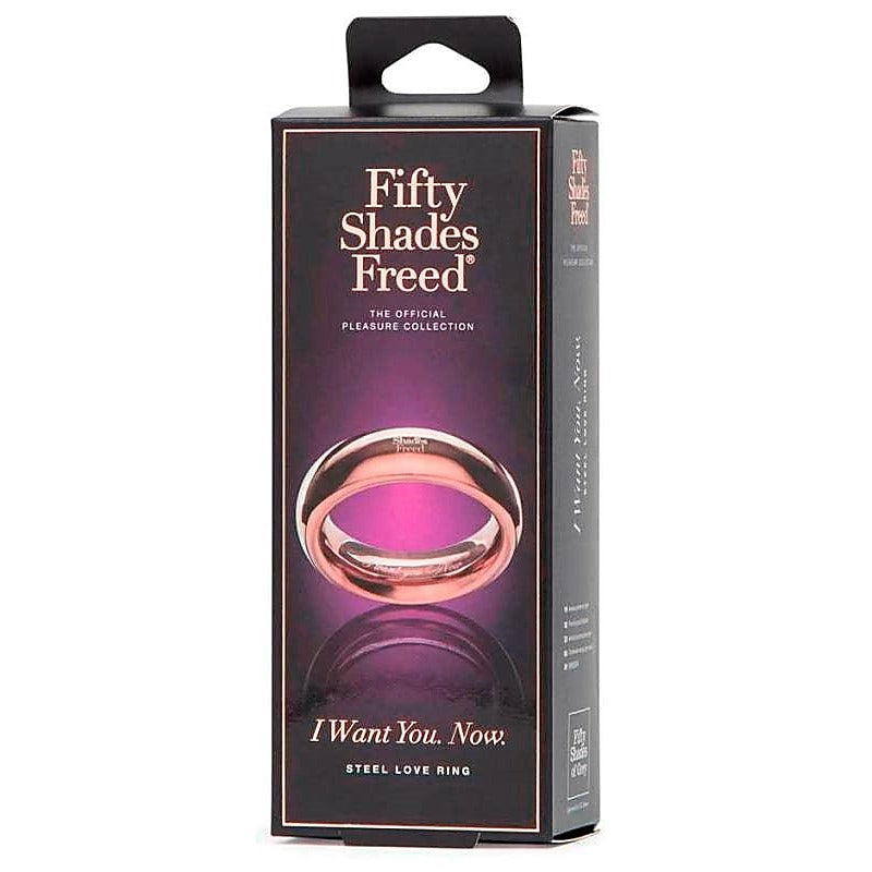 Fifty Shades Freed I Want You Now Steel Love Ring - Steel Cock Rings
