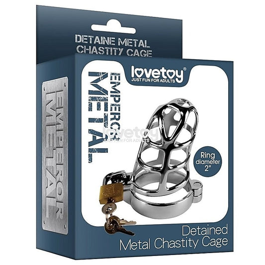 Detained Metal Chastity Cage - Male Chastity