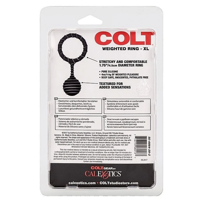 Colt Weighted Mens Pleasure Silicone Cock Ring - Cock Rings