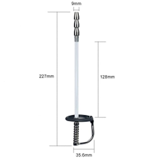 Emperor Metal Through Hole Penis Plug with Glans Ring - Penis Plugs