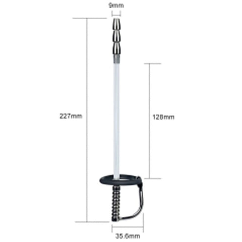 Emperor Metal Through Hole Penis Plug with Glans Ring - Penis Plugs