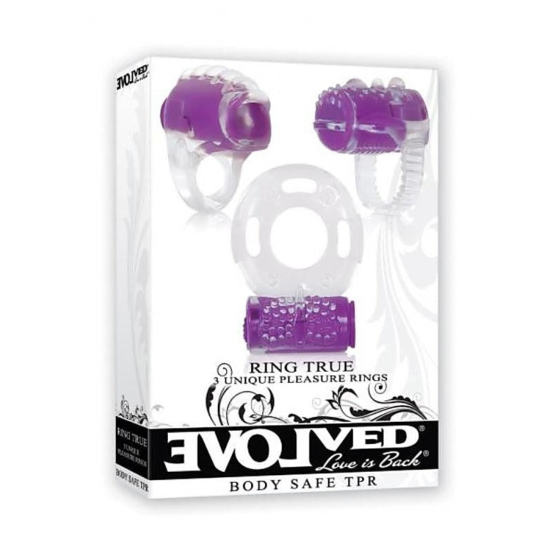 Ring True 3 Unique Pleasure Rings by Evolved - Cock Rings