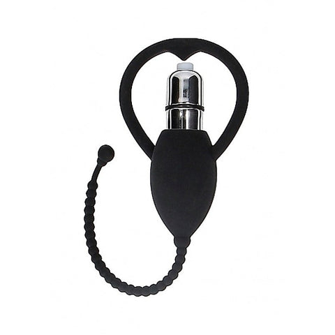 Ouch! Urethral Sounding Vibrating Bullet Plug by Shots Toys - Cock Rings