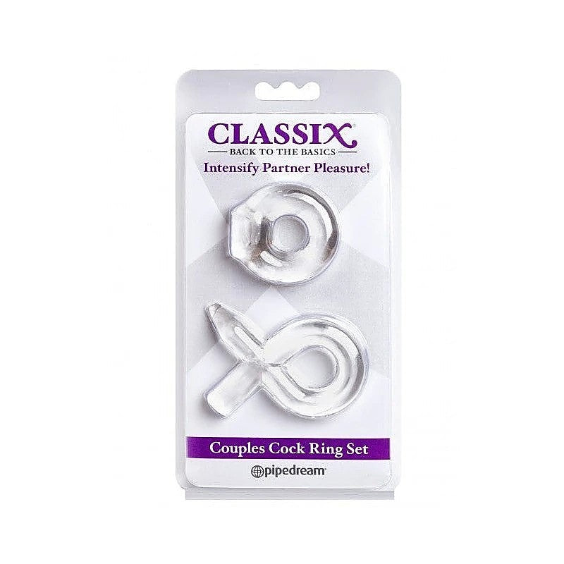 Classix Couples Cock Ring Set Clear by Pipedream Products - Ball and Cock Toys