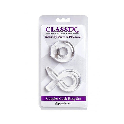 Classix Couples Cock Ring Set Clear by Pipedream Products - Ball and Cock Toys