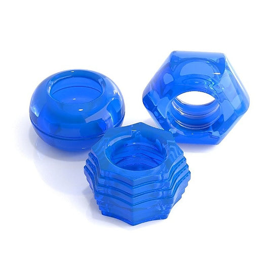 Pipedream Classix Deluxe Stretchy Cock Ring Set Blue - Cock Rings