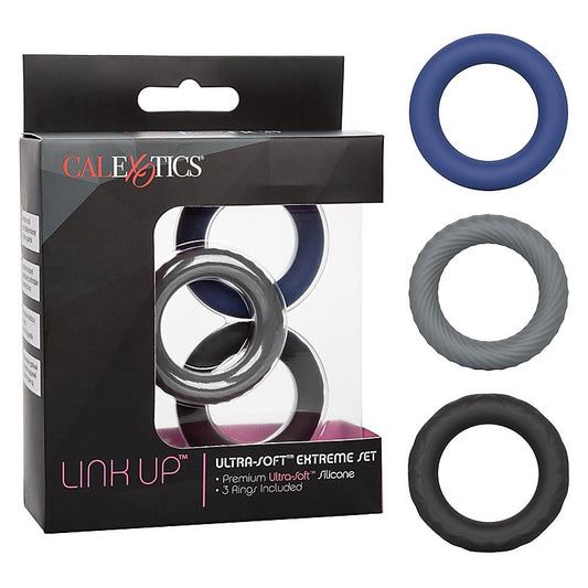 Link Up Ultra-Soft Extreme Stretchy Cock Ring Set - Cock Rings