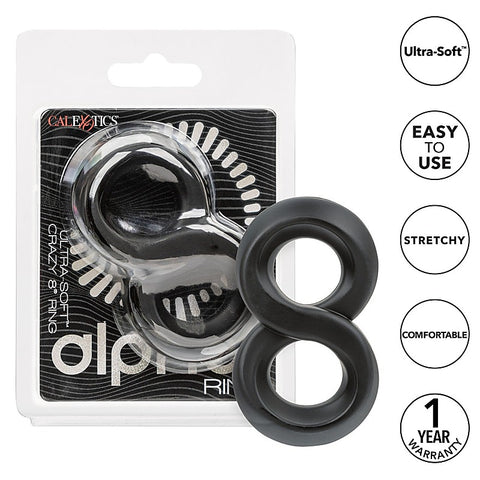 Premium Alpha Ultra-Soft Crazy 8 Mens Cock Ring - Stretchy Cock Rings