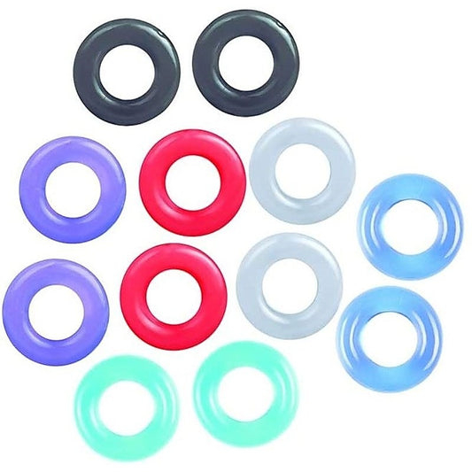 The 9's Baller's Dozen 12 Stretchy Cock Rings - Cock Ring Sets