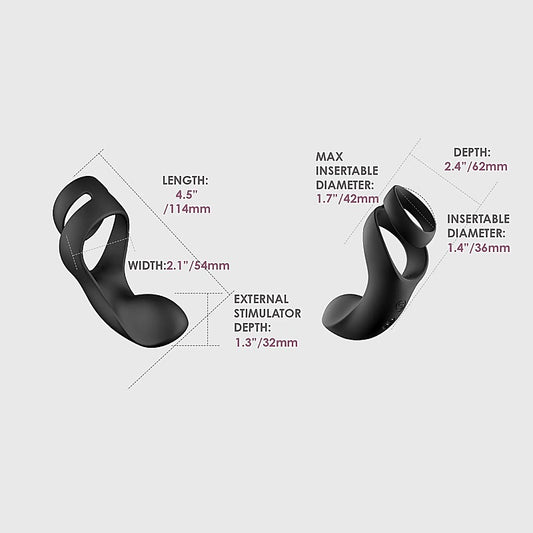 Svakom Benedict Vibrating Double Ring Perineum Stimulator - Ball and Cock Toys