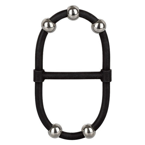 Steel Beaded Dual Silicone Maximizer Cock Ring - Stretchy Cock Rings