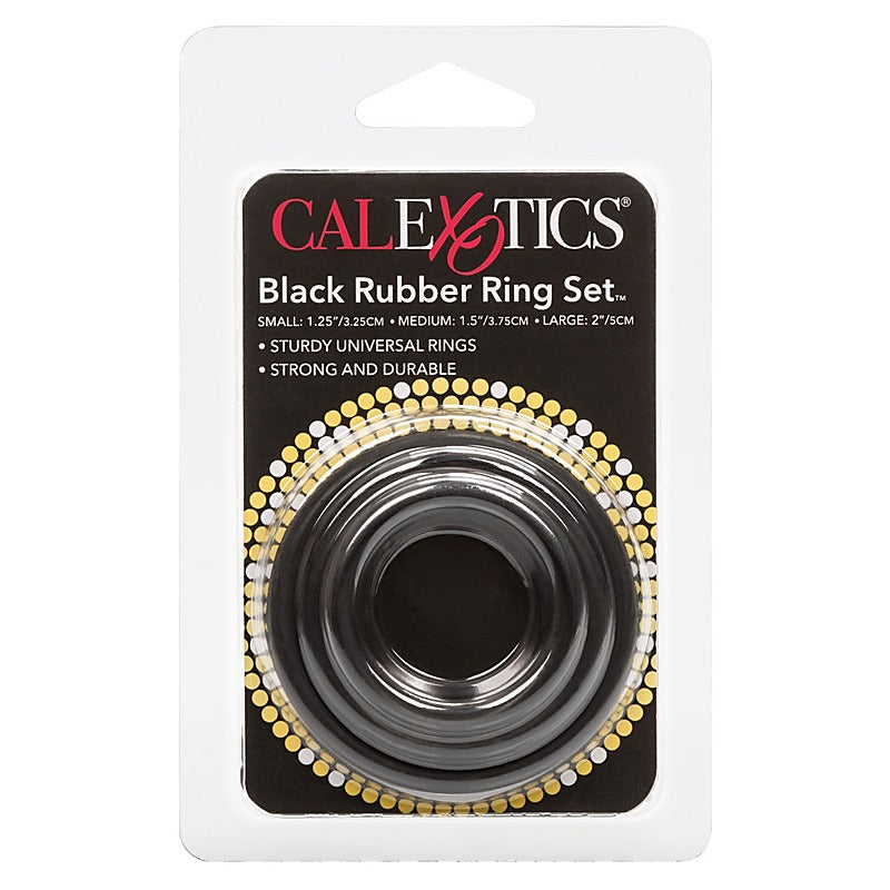 CalExotics 3 Piece Stretchy Rubber Cock Ring Set - Stretchy Cock Rings