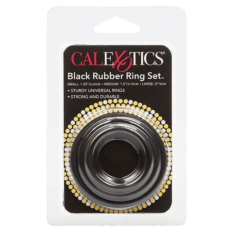 CalExotics 3 Piece Stretchy Rubber Cock Ring Set - Stretchy Cock Rings