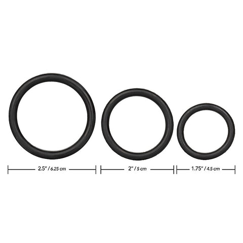 CalExotics 3 Piece Stretchy Rubber Cock Ring Set - Stretchy Cock Rings