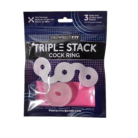 Premium Triple Stack Cock Ring by Perfect Fit - Stretchy Cock Rings