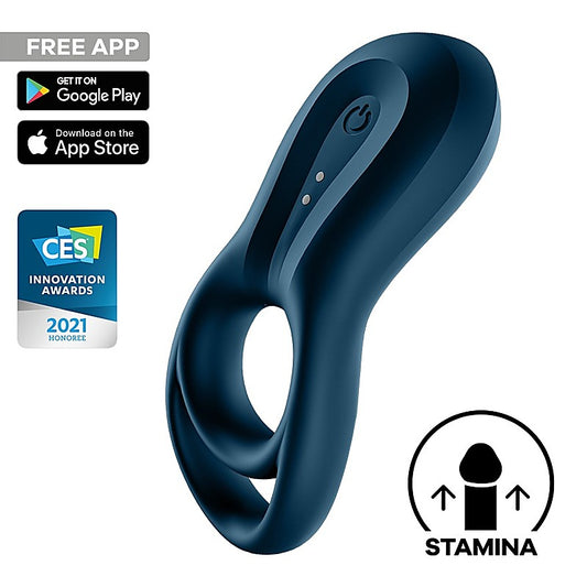 Satisfyer Epic Duo App Connected Vibrating Cock Ring Navy