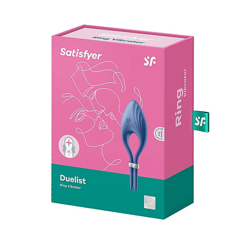 Satisfyer Duelist Silicone Vibrating Mens Cock Ring - Ball and Cock Toys