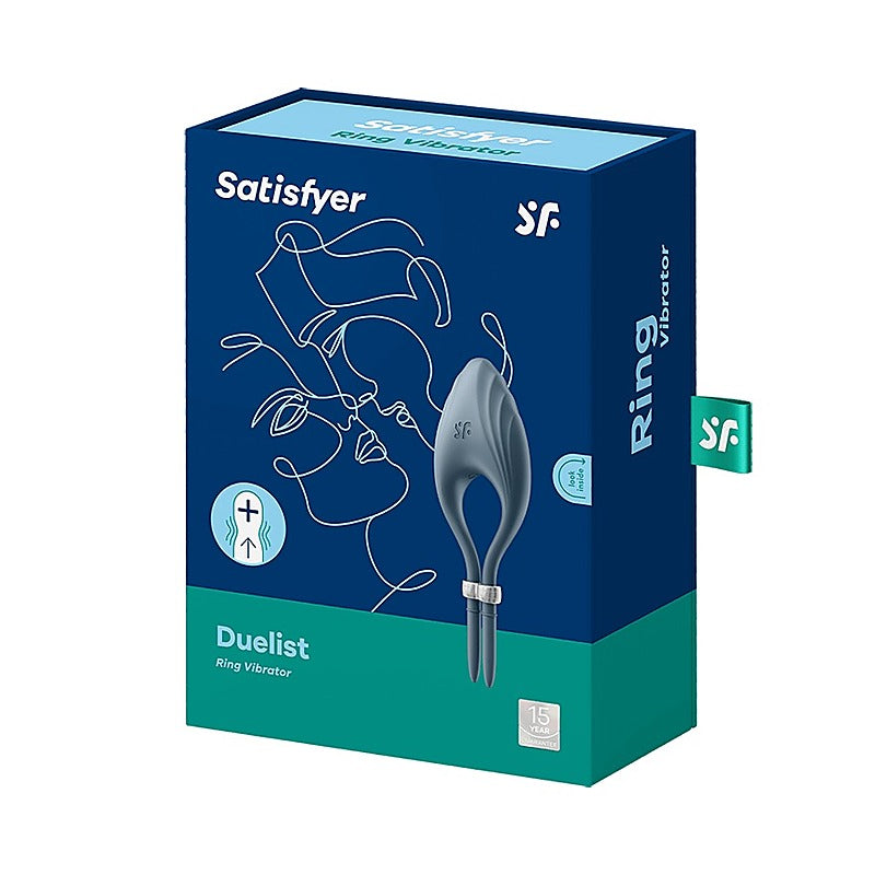 Satisfyer Duelist Silicone Vibrating Mens Cock Ring - Ball and Cock Toys