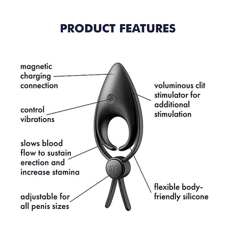 Satisfyer Sniper Silicone Male Penis Ring Black