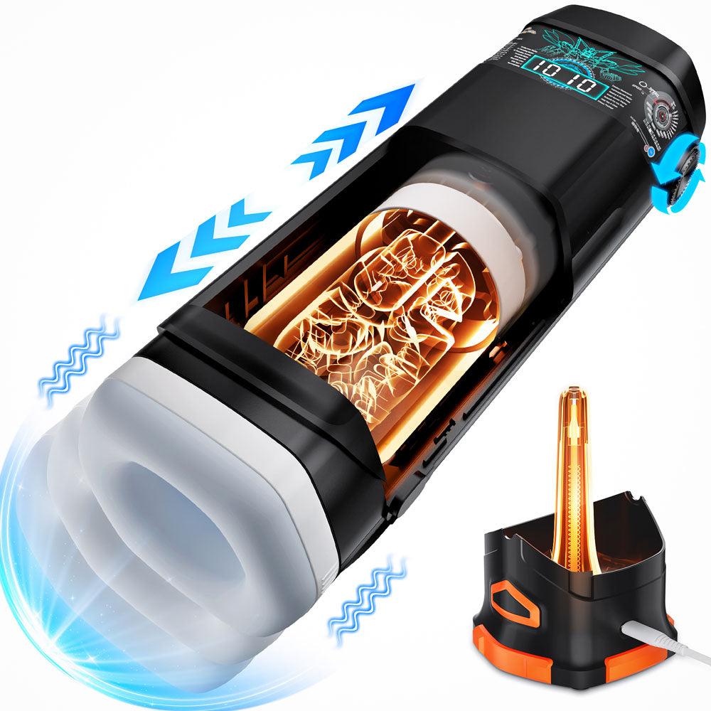 CyberSkin The Titan Thrusting & Vibrating Masturbator Black Masturbators and Strokers