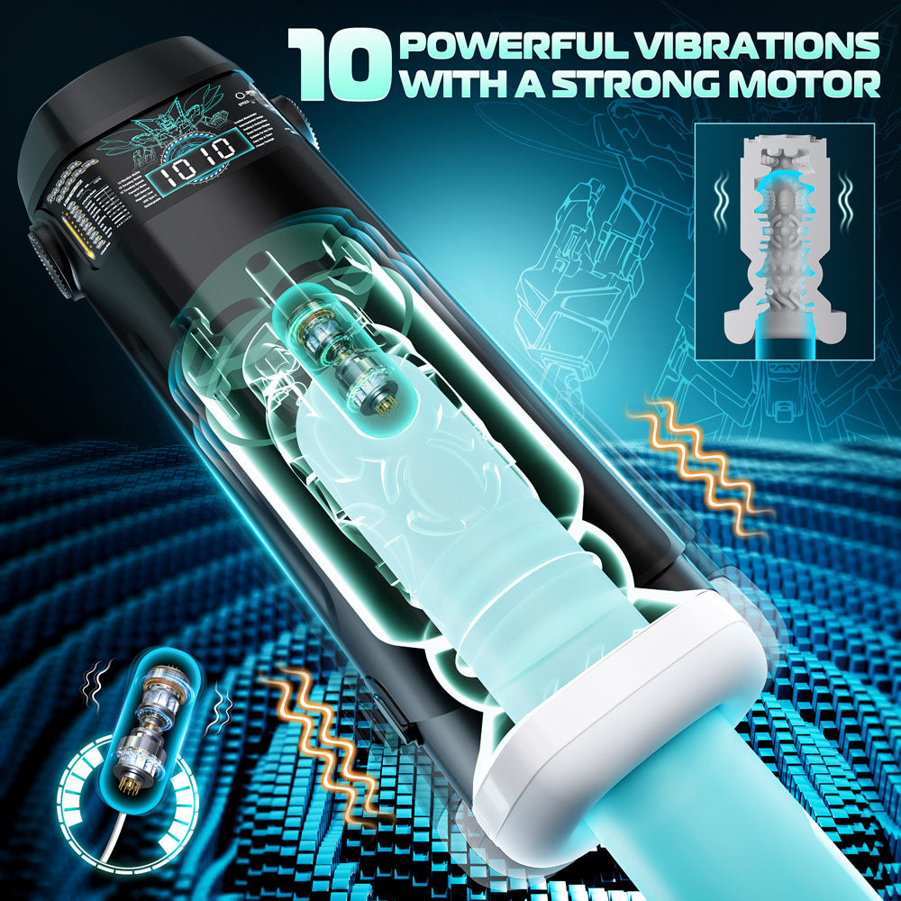 CyberSkin The Titan Thrusting & Vibrating Masturbator Black Masturbators and Strokers