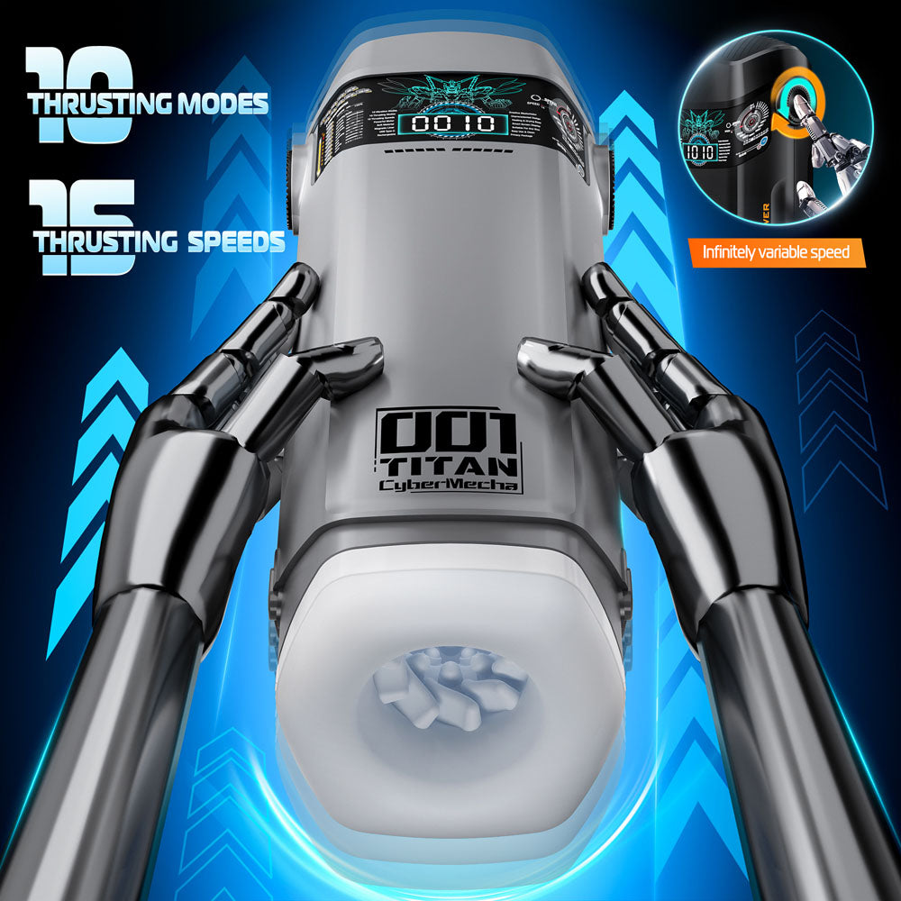 CyberSkin B-Titan Thrusting Auto Male Masturbator Grey Masturbators and Strokers