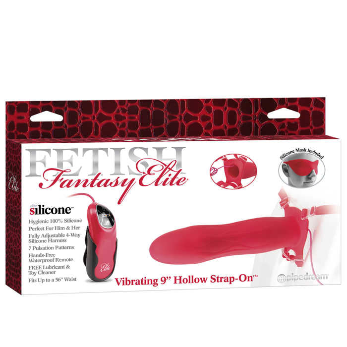 Fetish Fantasy Elite 9 inch Vibrating Hollow Strap-On Dildo Strap On Sextoys