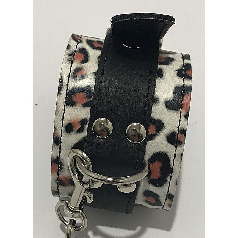 Hell's Couture Wild Leopard Print Wrist Cuffs - Unleash Your Inner Feline - Cuffs and Restraints