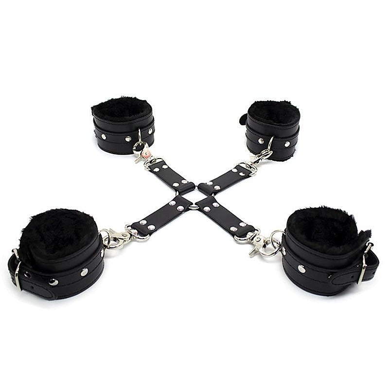 BDSM stuff Wrist and Ankle Hog Tie Set - Cuffs and Restraints
