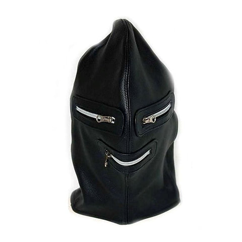 Zip It Leather BDSM Hood - Bondage Hoods