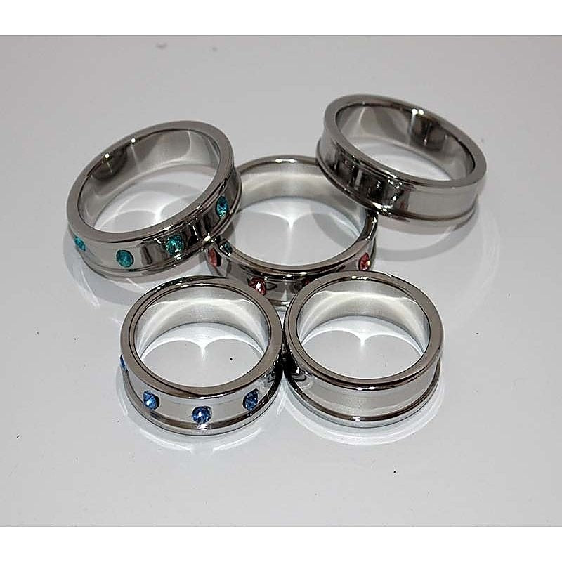 Deep Shallow Aqua Gemmed Cock Ring 40mm - Cock Rings
