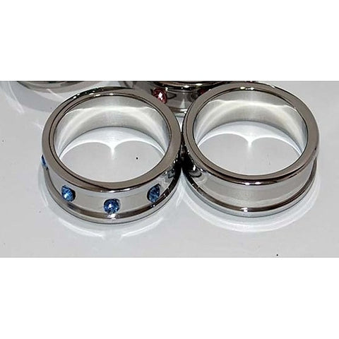 Deep Shallow Aqua Gemmed Cock Ring 40mm - Cock Rings