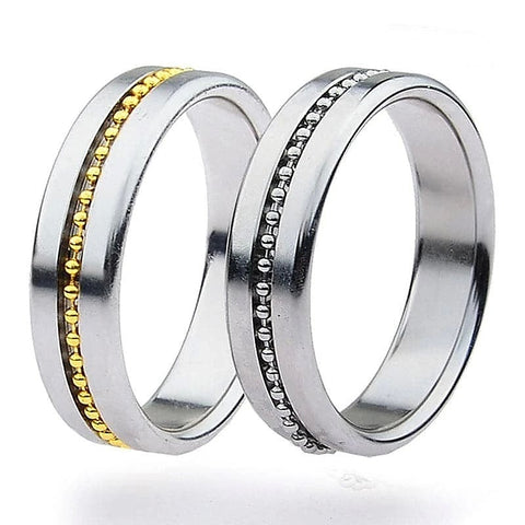 Golden Metal Cock Ring with Grooves by BDStyle - Cock Rings