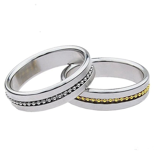 Golden Metal Cock Ring with Grooves - Cock Rings