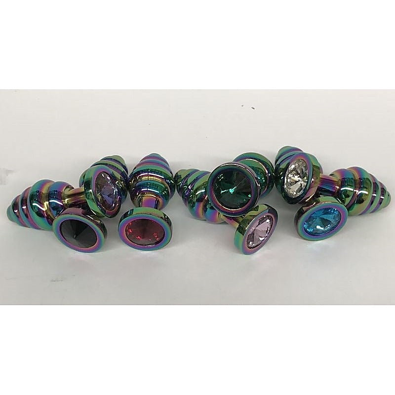 Rainbow Wild Passion Butt Plug Small by Hell's Couture - Steel Sex Toys
