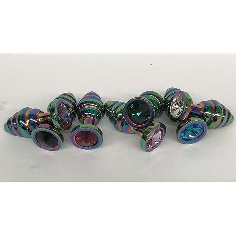 Rainbow Wild Passion Butt Plug Small by Hell's Couture - Steel Sex Toys