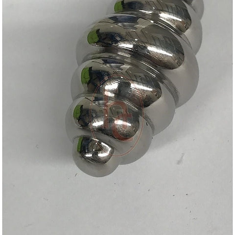 Ribbed Jewelled Medium Butt Plug by Hell's Couture - Steel Sex Toys