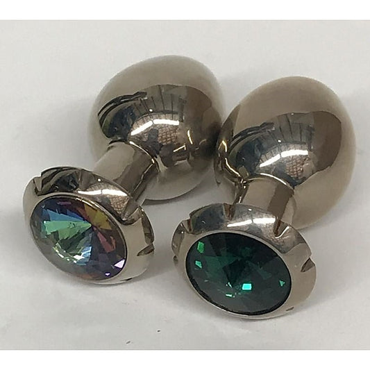 Jewelled Lotus Small Metal Butt Plug Emerald